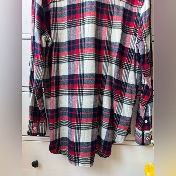 Madewell Oversized Ex-Boyfriend Shirt in Baker Plaid size XS soft warm cozy top - Picture 15 of 17